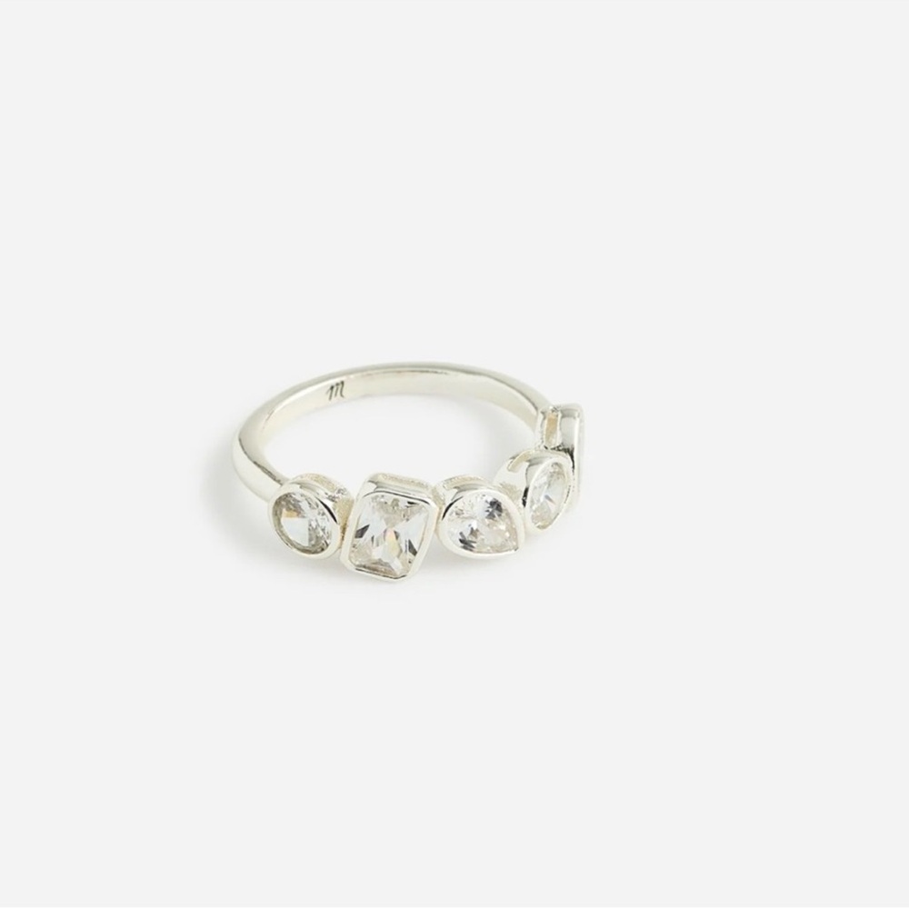 Madewell mixed - cut crystal cluster half eternity ring
